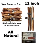 Dentley Bully Stick Dog Chews - (3) 12 For Moderate Chewers Natural Flavor. Fixed Price $13.99.