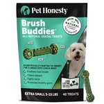 Pet Honesty Brush Buddies Dental Treats Extra Small Dogs 40 Count. Fixed Price $25.47.