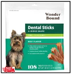 Wonder Bound Beef Flavor Dental Sticks For Tiny Dogs (5-20 Lbs), 6-RIDGE Shape. Fixed Price $14.28.