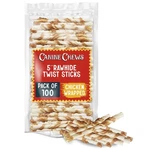Chicken-wrapped Rawhide Twists For Dogs Pack Of 100 U.s.a. Sourced .... Fixed Price $47.17.