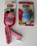 Kong Wubba Puppy Fetch & Tug Squeaker Dog Toy Pink Treats Holder Bundle. Fixed Price $24.99.