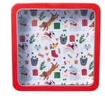 3PACK -christmas Treat Tin 8" Clear Lid Dogs & House. Fixed Price $24.00.