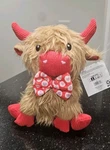Vibrant Life Valentine's Day Velvet Moo Dog Toy, Red And Brown, 9". Fixed Price $10.29.