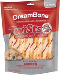Dreambone Twist Sticks Rawhide Free Dog Chews With Real Chicken 50 Count. Fixed Price $18.99.