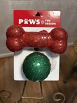 Jmle Christmas Time Bone 6.5 & Ball 3.5 Dog Toy With Squeakers. Fixed Price $14.99.