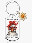 Funny Chicken Keychain May Look Calm Humor Gift Bag Filler Novelty. Fixed Price $7.49.