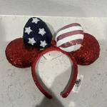 Disney Parks Americana Stars Strip Flag Minnie Mouse Ears Headband Nwt. Fixed Price $14.99.