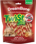 Dreambone Twist Sticks, Made With Real Chicken, Rawhide-free Chews 50 Count. Fixed Price $17.99.