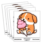 Water Bottle Sticker Set Cute Puppy Dog Licking Ice Cream Cone - 5 Pack. Fixed Price $8.99.
