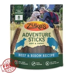 Zukes Adventure Sticks Beef Bison Dog Treats 6 Oz Pouch. Fixed Price $20.00.