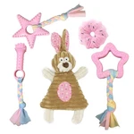 Volacopets Puppy Teething Chew Toys For Small Dogs, Crinkle, Pink, 5PACK. Fixed Price $16.35.