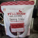 Full Moon All Natural Human Grade Dog Treats, Essential Beef Savory Sticks, 22. Fixed Price $17.99.