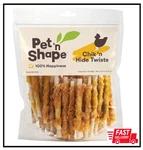 Pet Shape Chicken Hide Twists, 100% Natural Tasty Treats For Dogs, 16OZ. Fixed Price $21.78.