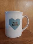 Fringe "fur Papa" Heart Ceramic Coffee Cup Valentine's Day Gift Pet Dog Cat Dad. Fixed Price $11.69.