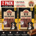 2-PACK Cadet Toro Bully Hide Natural Dog Chews 9-12" 12-COUNT, (4 Bags). Fixed Price $154.99.