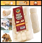 Natural Beef Cheek Rolls For Dogs Odor-free Medium Chews, 4 Pack, 5-6 Inch. Fixed Price $40.93.