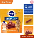 Pedigree Dentastix Dog Dental Treats, Large Breed Bacon Flavor, 2.08. Fixed Price $23.74.