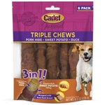 Cadet Triple Chews For Dogs 6OZ Natural Protein Dental Health Long Lasting. Fixed Price $12.29.