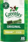 Greenies Original Teenie Natural Dental Care Dog Treats, 6 Oz. Pack (22 Treats). Fixed Price $14.49.