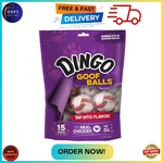 Goof Balls 15 Count, Rawhide Chews For Small Dogs, Made With Real Chicken. Fixed Price $10.77.