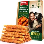 Dog Smoked Rawhide Sticks Wrapped Chicken & Pet Natural Chew Treats - Grain O.... Fixed Price $23.64.