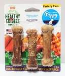 Nylabone Healthy Edibles Roast Beef, Turkey & Apple, Bacon Puppy Chew Treats. Fixed Price $6.99.