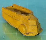 CB14: Vintage 1930S Sun Rubber Co Streamlined Delivery Truck Yellow Toy Car. Fixed Price $17.95.