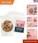 1000 5X7 Ultra Clear Cellophane Bags Self-sealing Treat Packaging. Fixed Price $51.99.