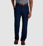 Haggar Men Blue Solid Pleated Stretch Classic-fit Dress Pants Size 40W 30L. Fixed Price $19.87.