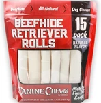 Canine Chews 8-9" Retriever Rolls For Large Dogs 15 All-natural Beef Hide. Fixed Price $59.99.