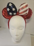 Disney Parks Americana Stars Strip Flag Minnie Mouse Ears Headband. Fixed Price $20.00.