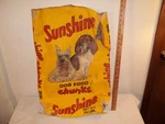 Vtg 1976 Sunshine Mills Dog Food Chunks 25 Lb Size Bag Movie Prop Advertising. Fixed Price $74.99.
