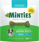 Minties Dental Chews For Dogs, 60 Count, Vet-recommended Mint-flavored. Fixed Price $29.24.