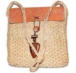 Timmy Woods Of Beverly Hills Natural Straw Leather Clasp Shoulder Bag Nwot. Fixed Price $44.99.