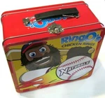 Nwa Arkansas Naturals Red Metal Lunch Box Ringo's Chicken Rings Strike Sasquatch. Fixed Price $12.75.