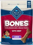 Blue Buffalo Bones Natural Crunchy Dog Treats Large Biscuits Beef, 16OZ. Bag. Fixed Price $7.50.