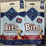 2 Bags Blue Buffalo Tender Beef Recipe Bits Dog Training Treats, 4 Oz Each. Fixed Price $8.99.