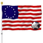 Embroidered Betsy Ross American Flag 3X5 Outdoor Made In Usa- 13 Stars. Fixed Price $30.99.