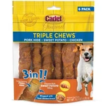 Cadet Gourmet Triple Chews Long-lasting Pork Hide 6.3 Ounce (pack Of 1). Fixed Price $21.24.