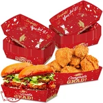 Graduation Paper Food Trays 50 Pack 2 Lb Red Gold Nacho Boats. Fixed Price $34.99.