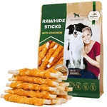 Dog Rawhide Sticks Wrapped With Chicken Pet Natural Chew Treats Grain Free Snack. Fixed Price $19.22.