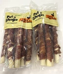 2 Bags (15.3OZ Each) Pet 'n Shape Duck Hide Twists Large Natural Dog Treats. Fixed Price $24.99.