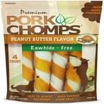 Pork Chomps Baked Skin Dog Chews 6 Inch Twists 4 Count - Peanut Butter. Fixed Price $19.16.