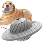 Treat Dispensing Dog Chew Toy Natural Rubber Ufo Design Medium And Large Breeds. Fixed Price $12.99.