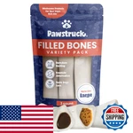 Pawstruck Large 5-6 Filled Dog Bones Variety Pack Peanut Butter Cheese Bacon. Fixed Price $39.03.