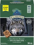36-0Z Blue Buffalo Wilderness Trail Treats High Protein Grain Free Dog Biscuits. Fixed Price $31.99.