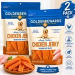 (2 Pack) Golden Rewards Chicken Flavor Premium Dry Jerky Treat For All Dogs 32OZ. Fixed Price $32.99.