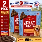 2-PACK Jerky Treats American Beef Dog Snacks 60 Oz,. Fixed Price $57.48.