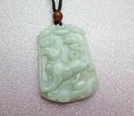 Lucky Grade Natural Jade Mens Chinese New Year Of The Dog Medallion Pendant. Fixed Price $44.97.
