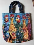 Rooster Chicken Quilted Tote Bag Farmhouse Country Style Handmade Look - New. Fixed Price $23.99.